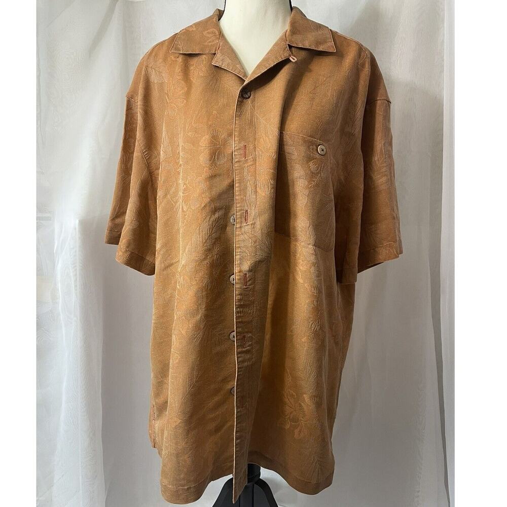 Island Shores Men's Large Button Up Collared Shirt Hawaiian Beachy Resortwear